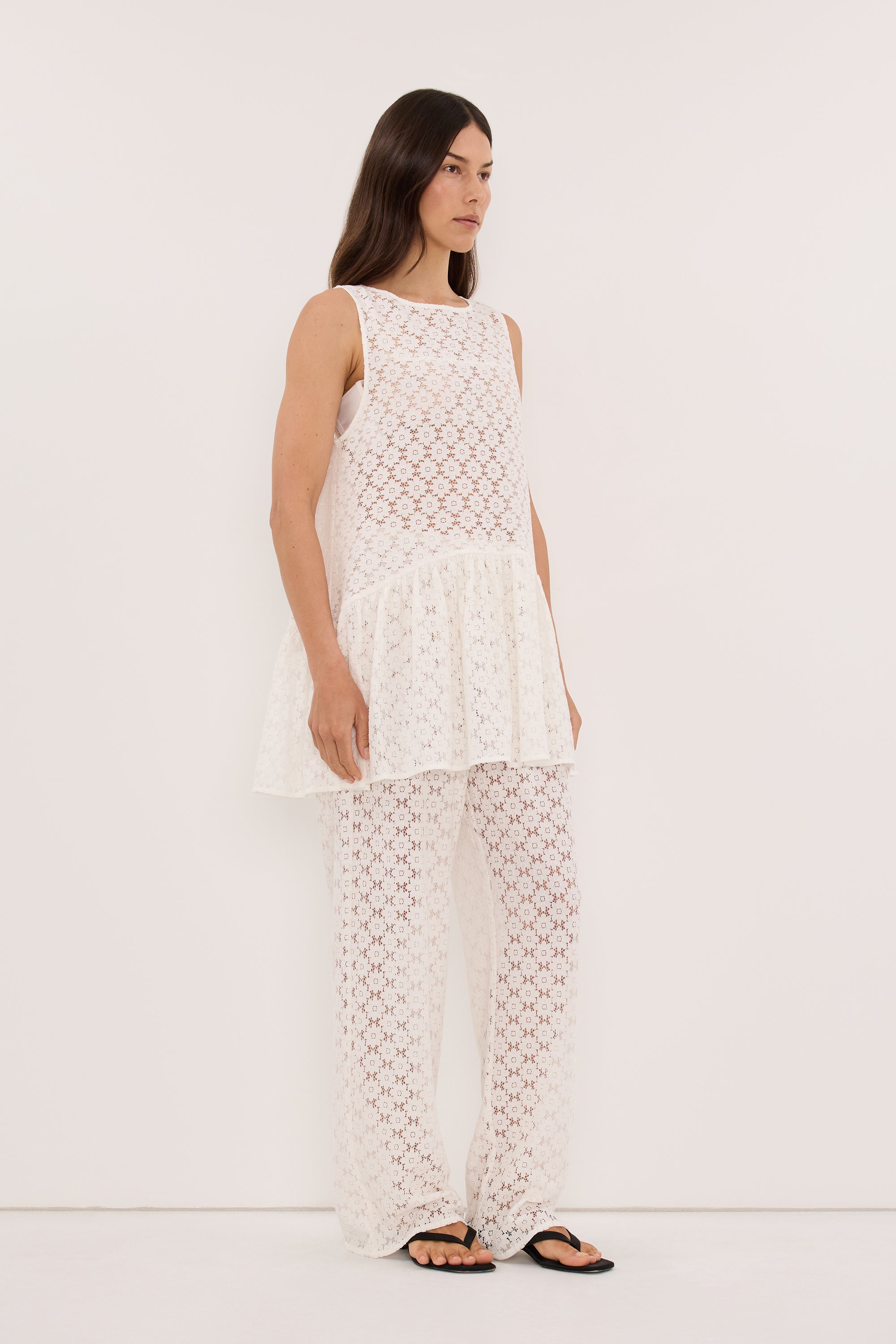 RENATA WHITE LACE PANT