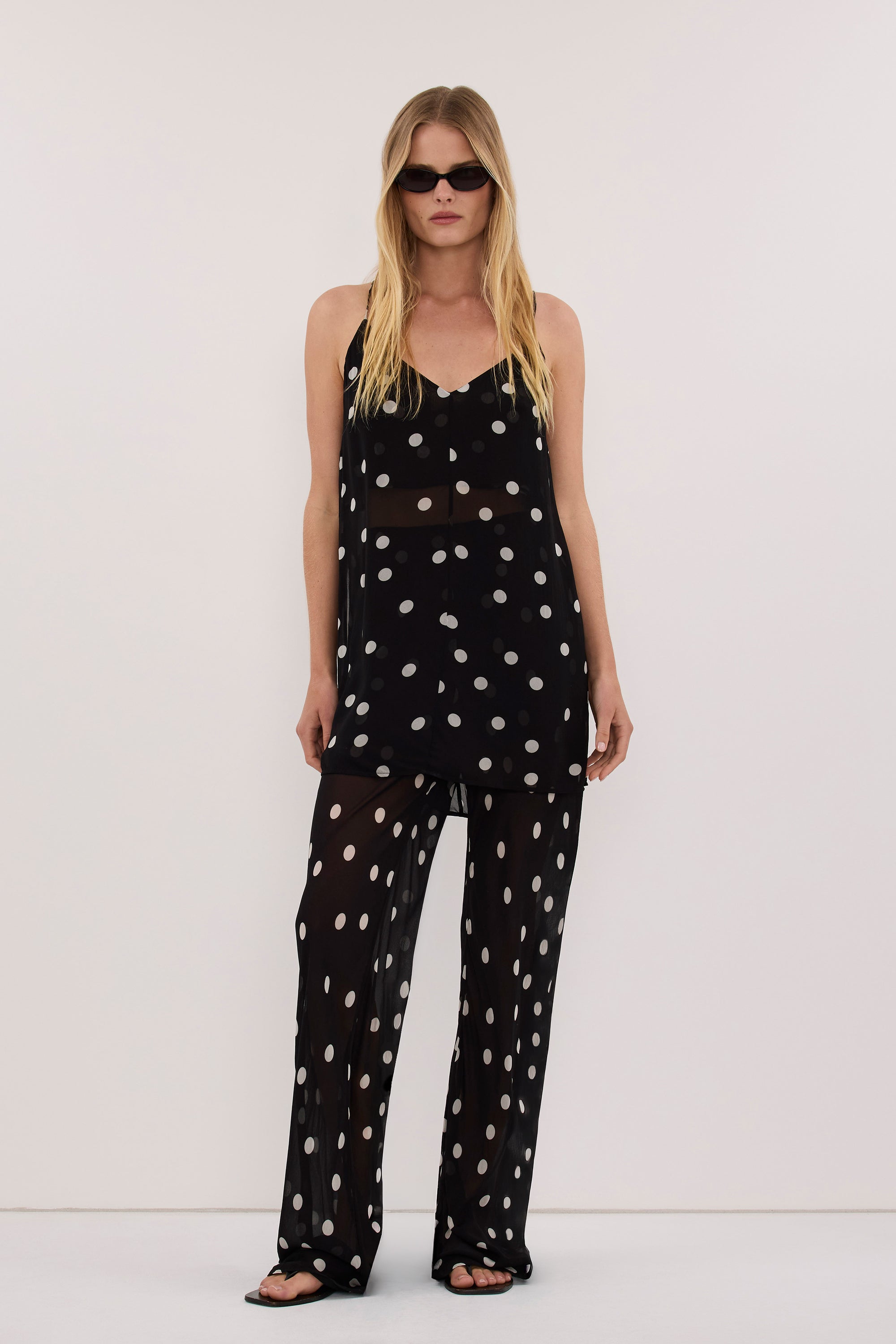 CECILE BLACK SPOT PRINT PANT 