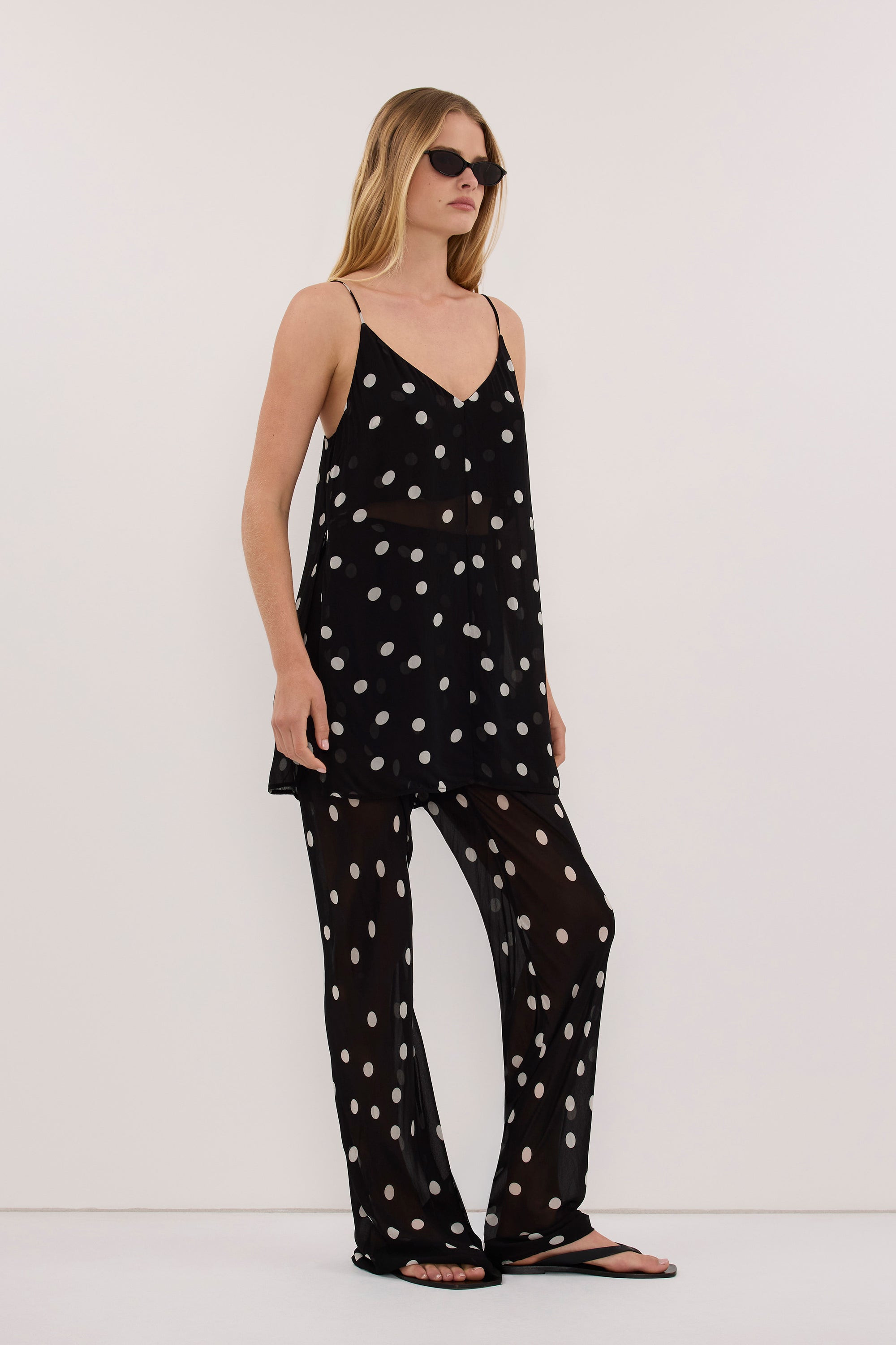 CECILE BLACK SPOT PRINT PANT 