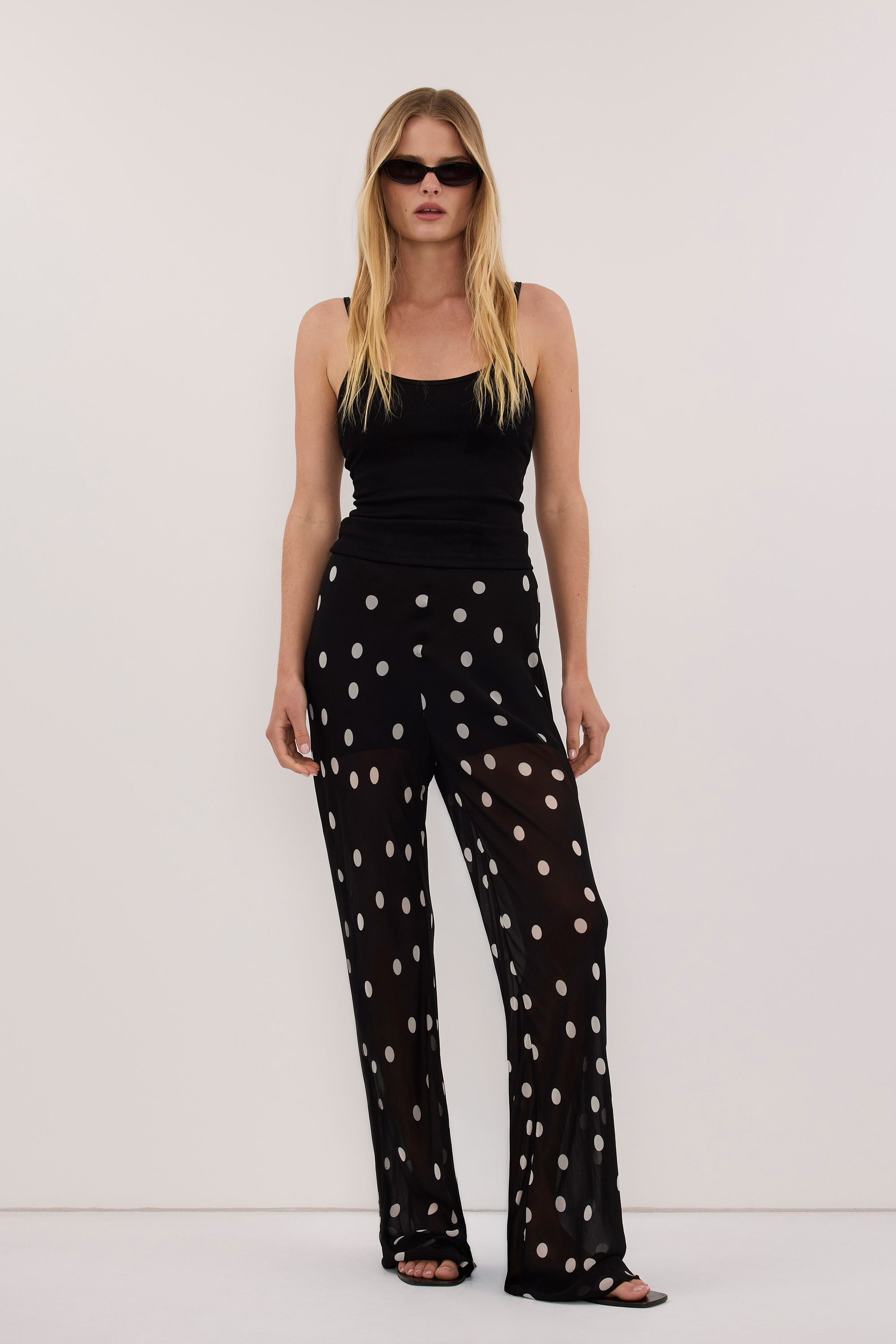 CECILE BLACK SPOT PRINT PANT 