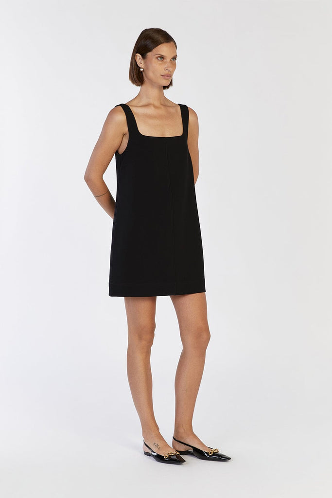 ROSA BLACK SHIFT MINI DRESS | Dissh