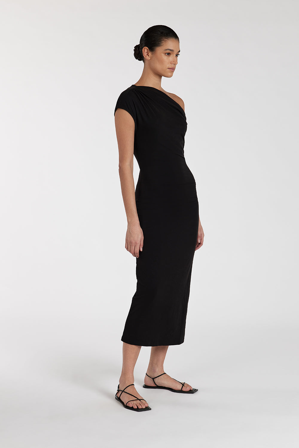 RIO WASHED BLACK DRAPED MAXI DRESS Clothing DISSH Boutiques 