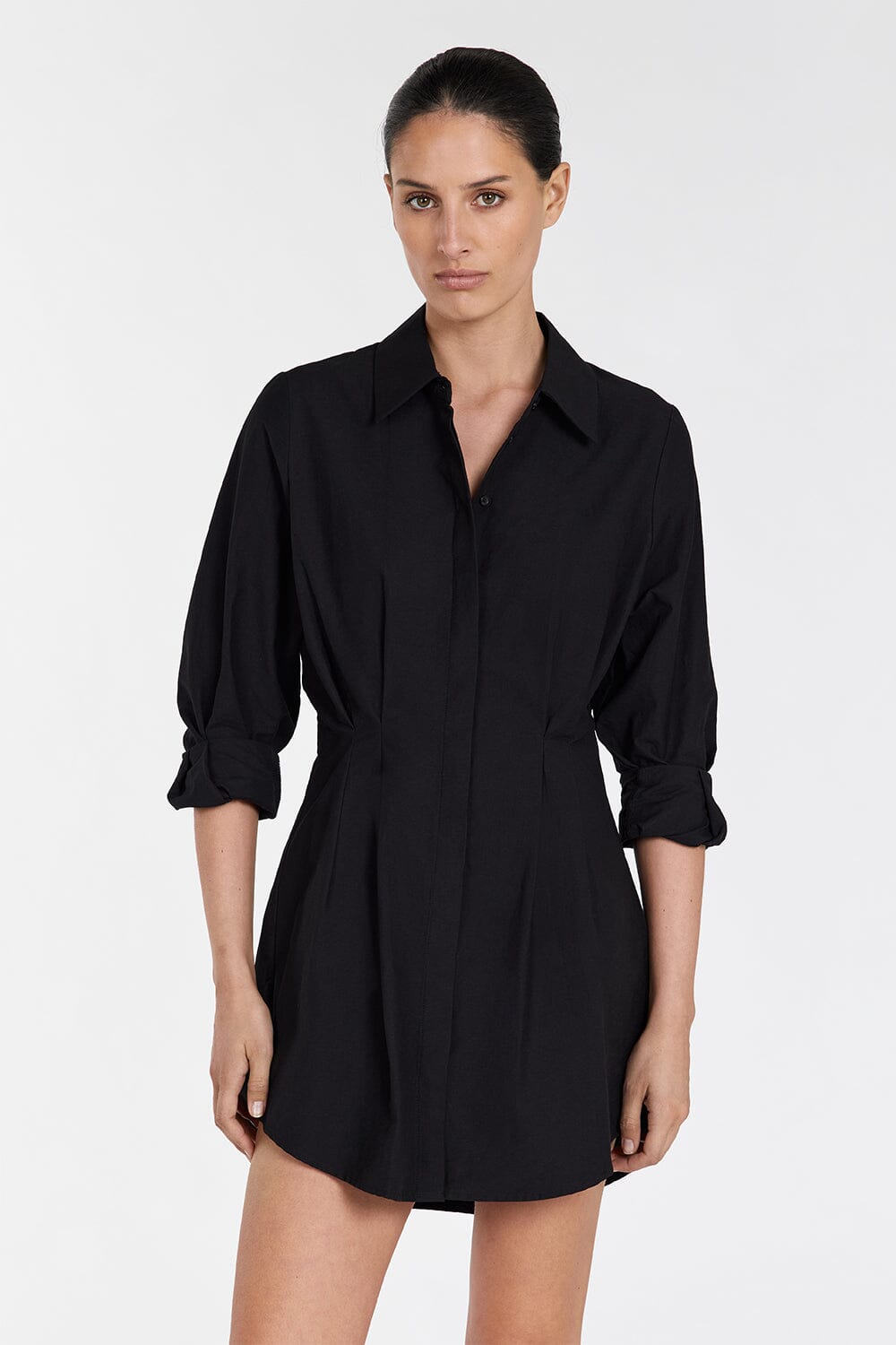 RACHEL BLACK SHIRT MINI DRESS Clothing DISSH Boutiques 