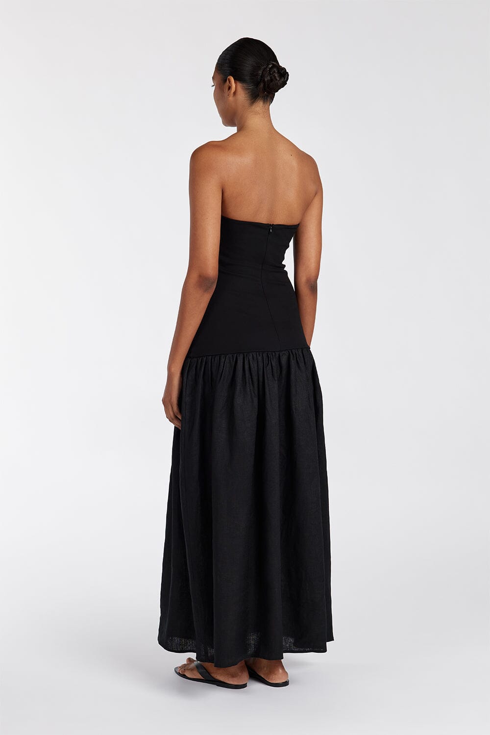 ELLISON BLACK STRAPLESS MIDI DRESS Clothing DISSH Boutiques 