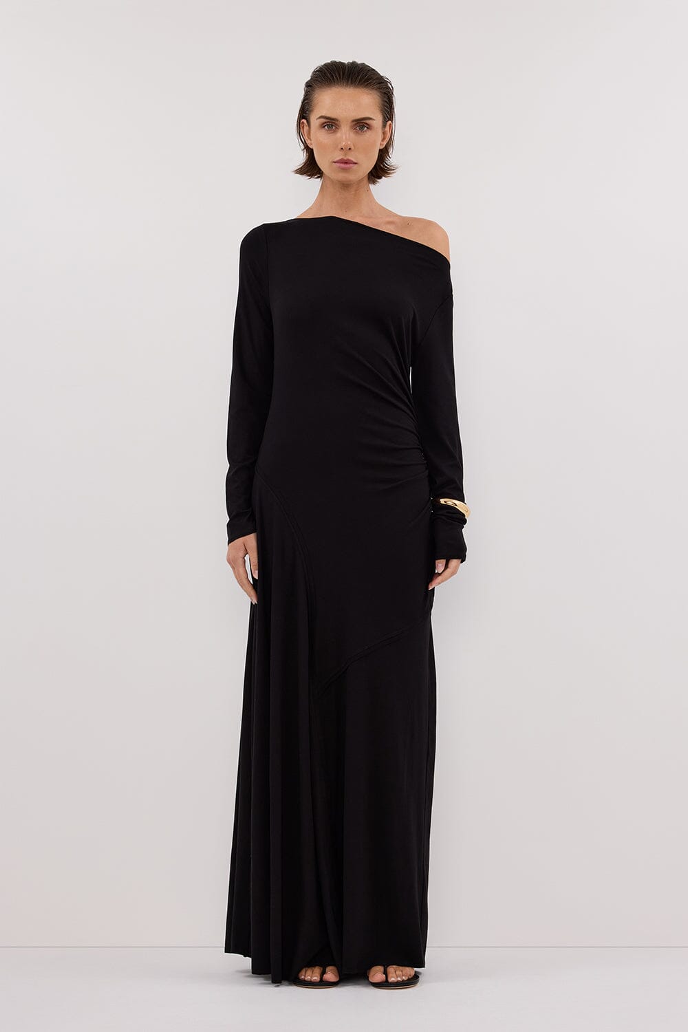 HADLEY BLACK SLEEVED MAXI DRESS Clothing DISSH Boutiques XS BLACK 
