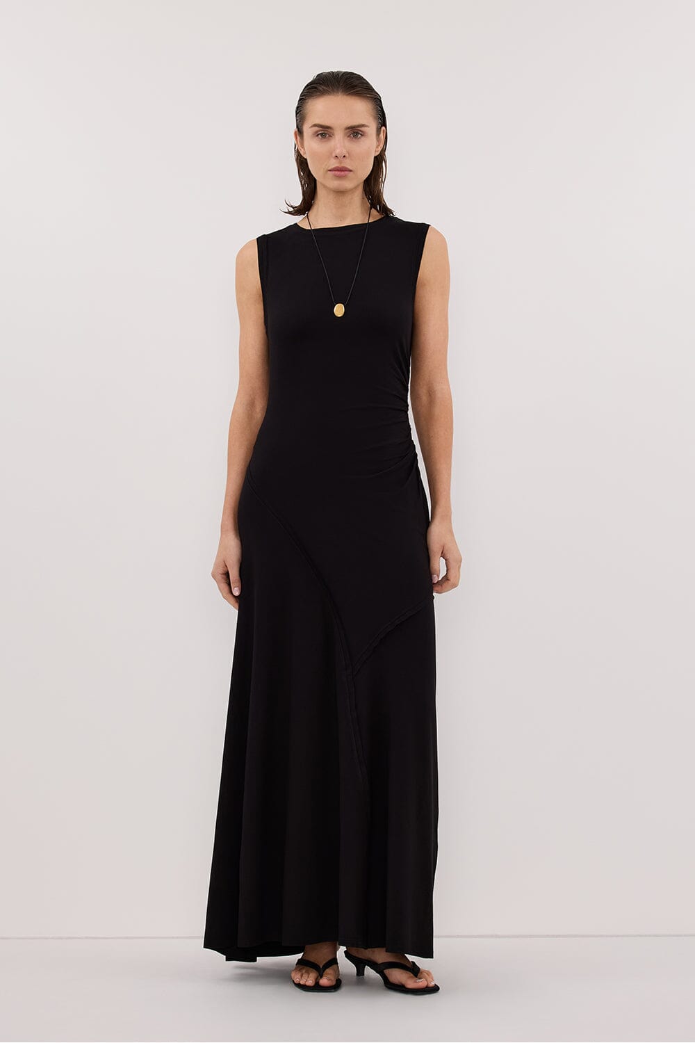 HADLEY BLACK SLEEVELESS KNIT MAXI DRESS Clothing DISSH Boutiques 
