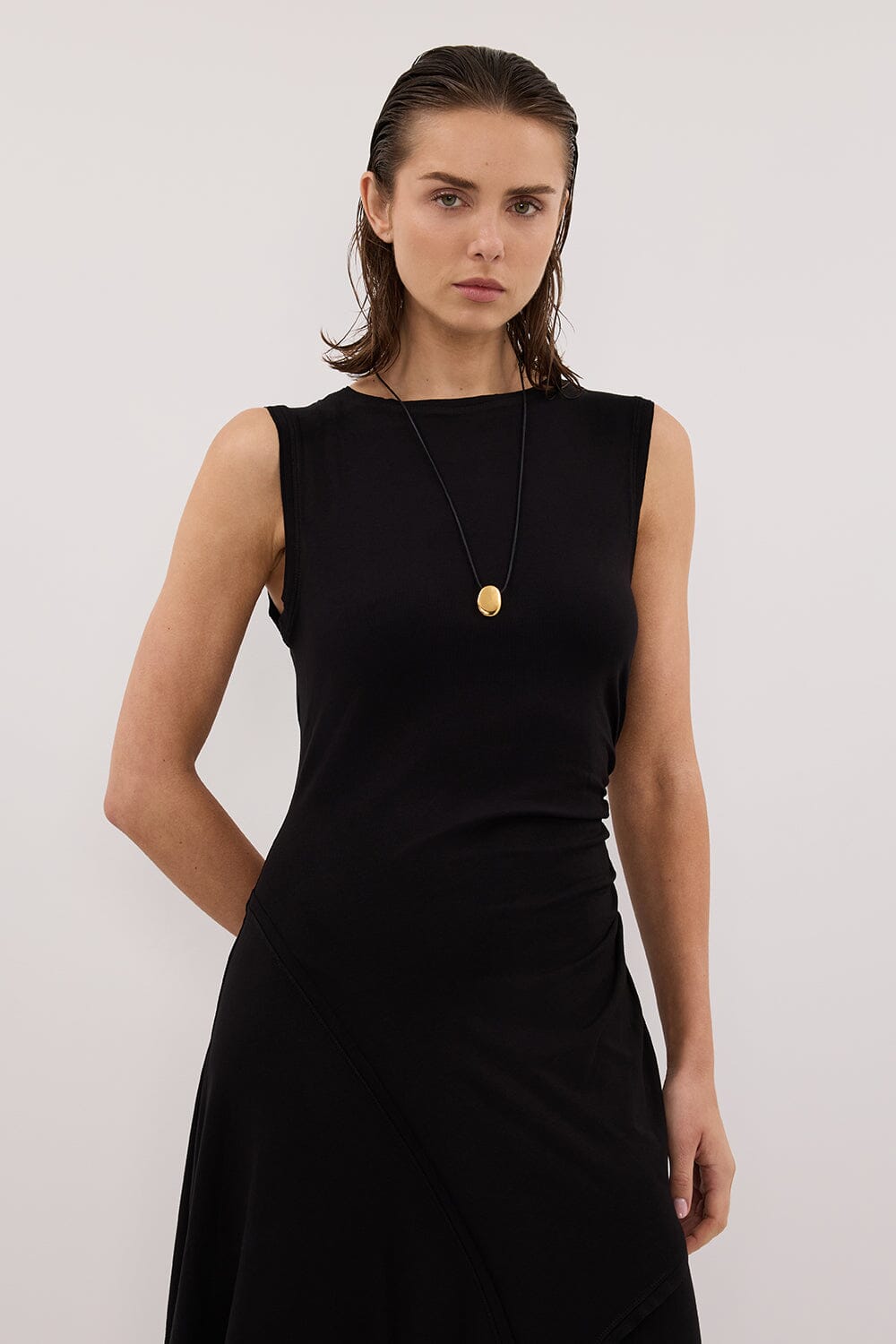 HADLEY BLACK SLEEVELESS KNIT MAXI DRESS Clothing DISSH Boutiques 