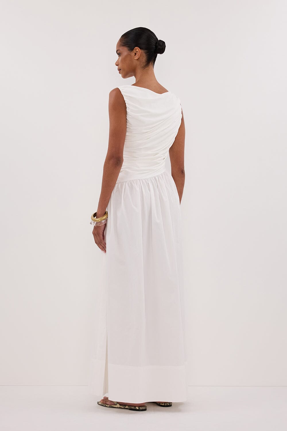 ALEXANDRA WHITE HYBRID MIDI DRESS Clothing DISSH Boutiques 