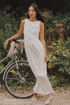 ALEXANDRA WHITE HYBRID MIDI DRESS