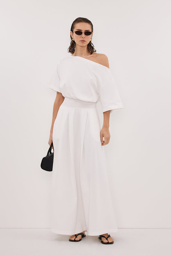 ESME WHITE ASYM MAXI DRESS | Dissh ESME WHITE ASYM MAXI DRESS | Dissh