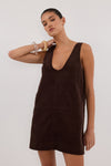 MILA CHOC COTTON CORD MINI DRESS