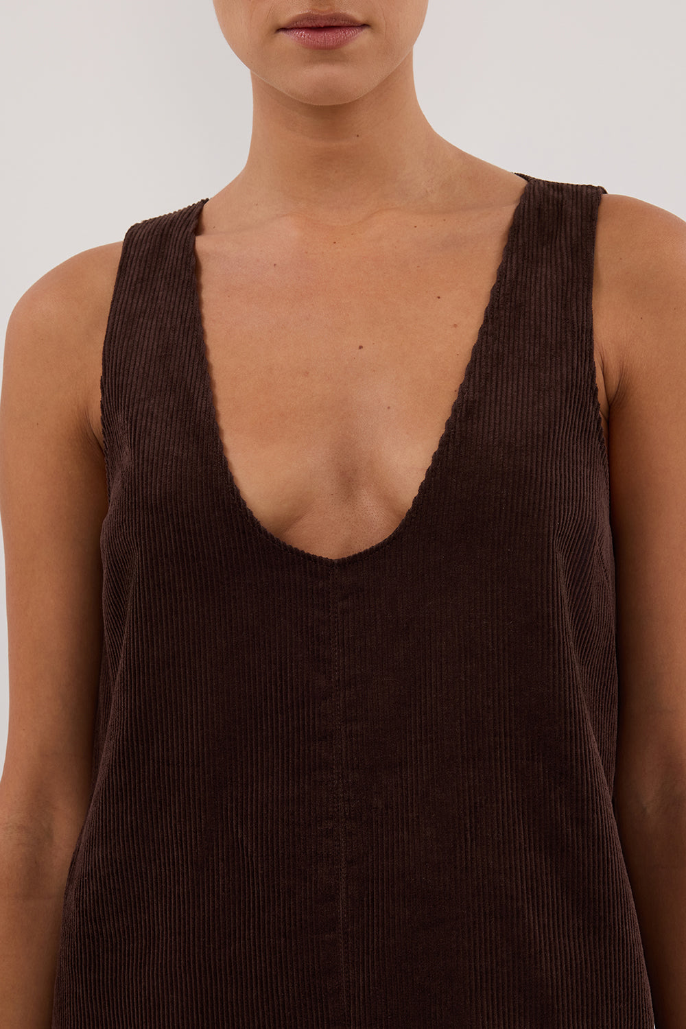 MILA CHOC COTTON CORD MINI DRESS Clothing DISSH Boutiques 
