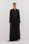 CARMEL BLACK RAMIE SHIRT DRESS