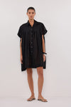 CARMEL BLACK RAMIE MINI DRESS