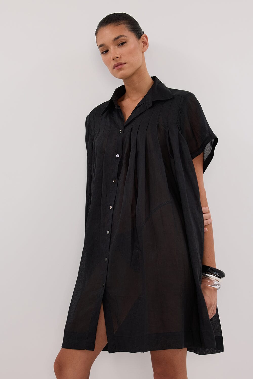 CARMEL BLACK RAMIE MINI DRESS Clothing DISSH Boutiques 