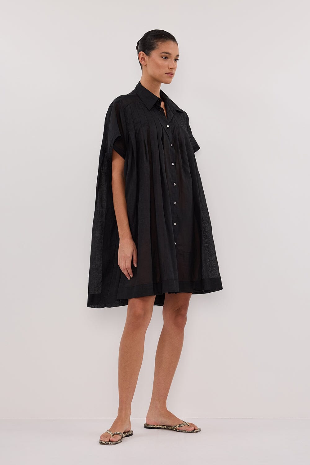 CARMEL BLACK RAMIE MINI DRESS Clothing DISSH Boutiques 