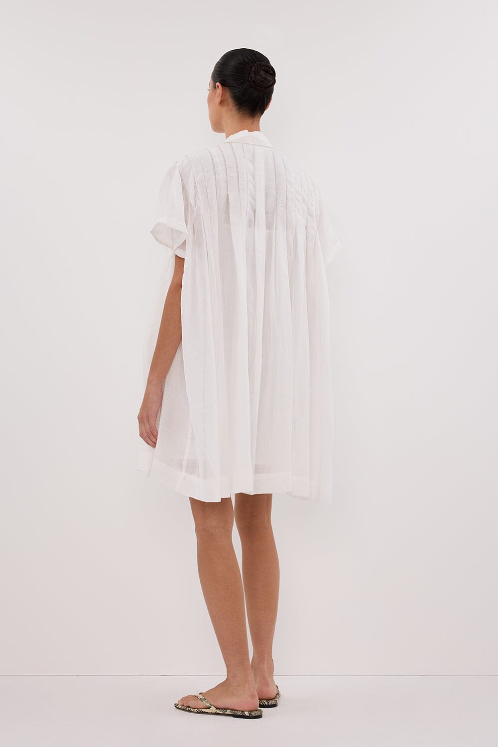 CARMEL WHITE RAMIE MINI DRESS Clothing DISSH Boutiques 