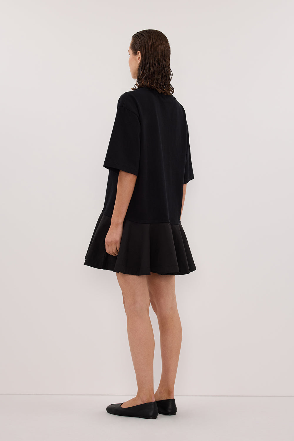 NOAH BLACK SHORT SLEEVE RUFFLE MINI DRESS Clothing DISSH Boutiques 