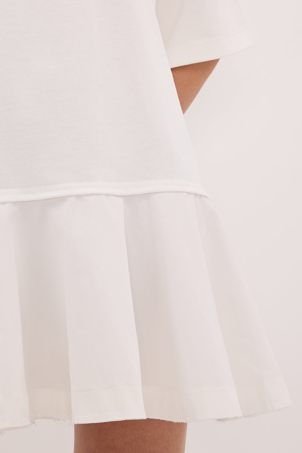 NOAH WHITE SHORT SLEEVE RUFFLE MINI DRESS Clothing DISSH Boutiques 