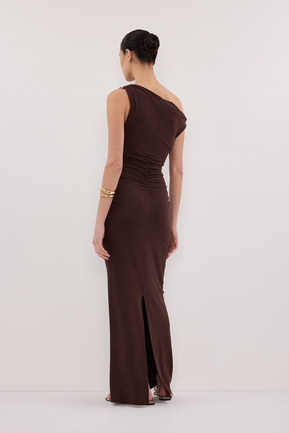 INEZ CHOC ASYM KNIT MIDI DRESS Clothing DISSH Boutiques 