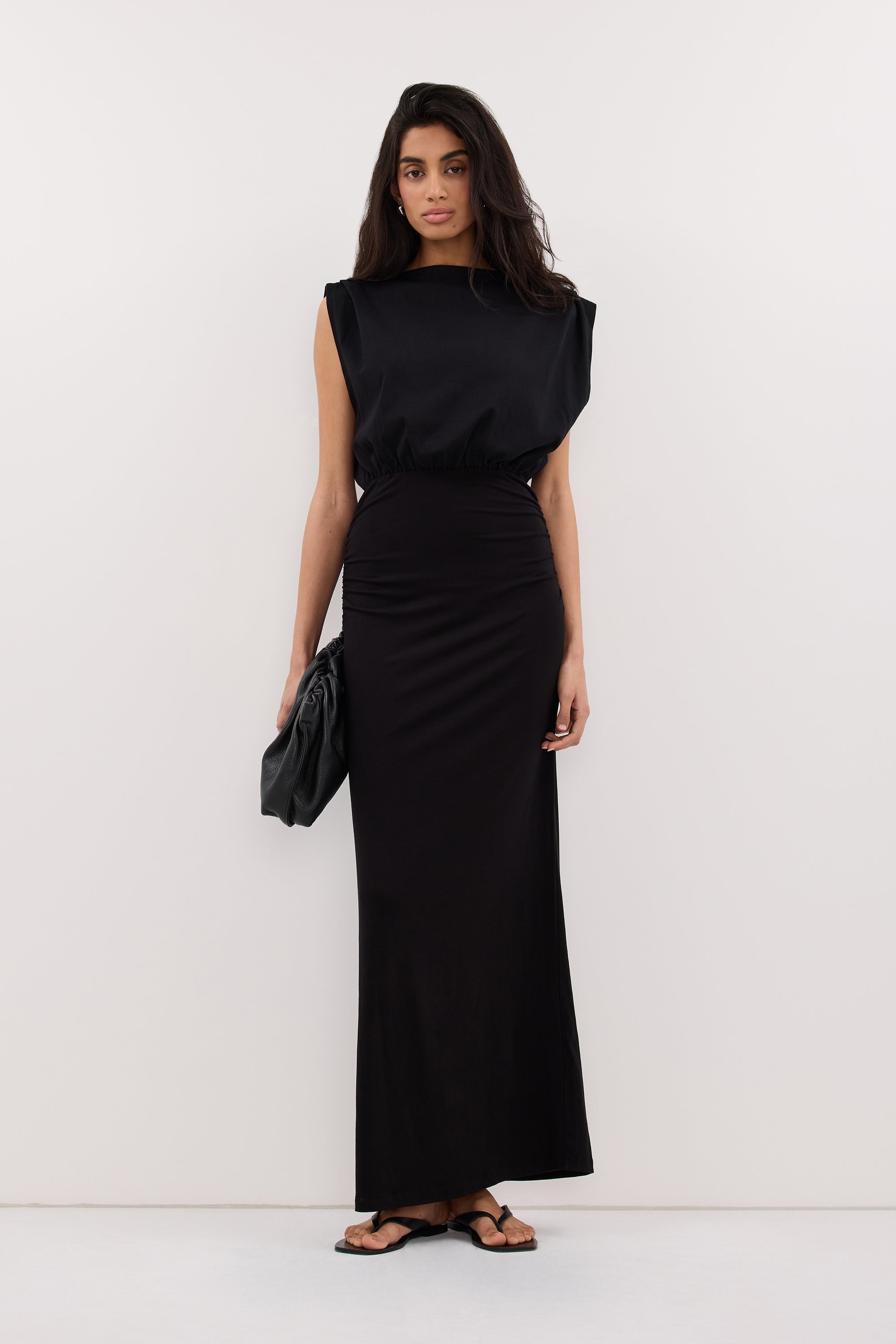 LIORA BLACK SLEEVELESS MAXI DRESS