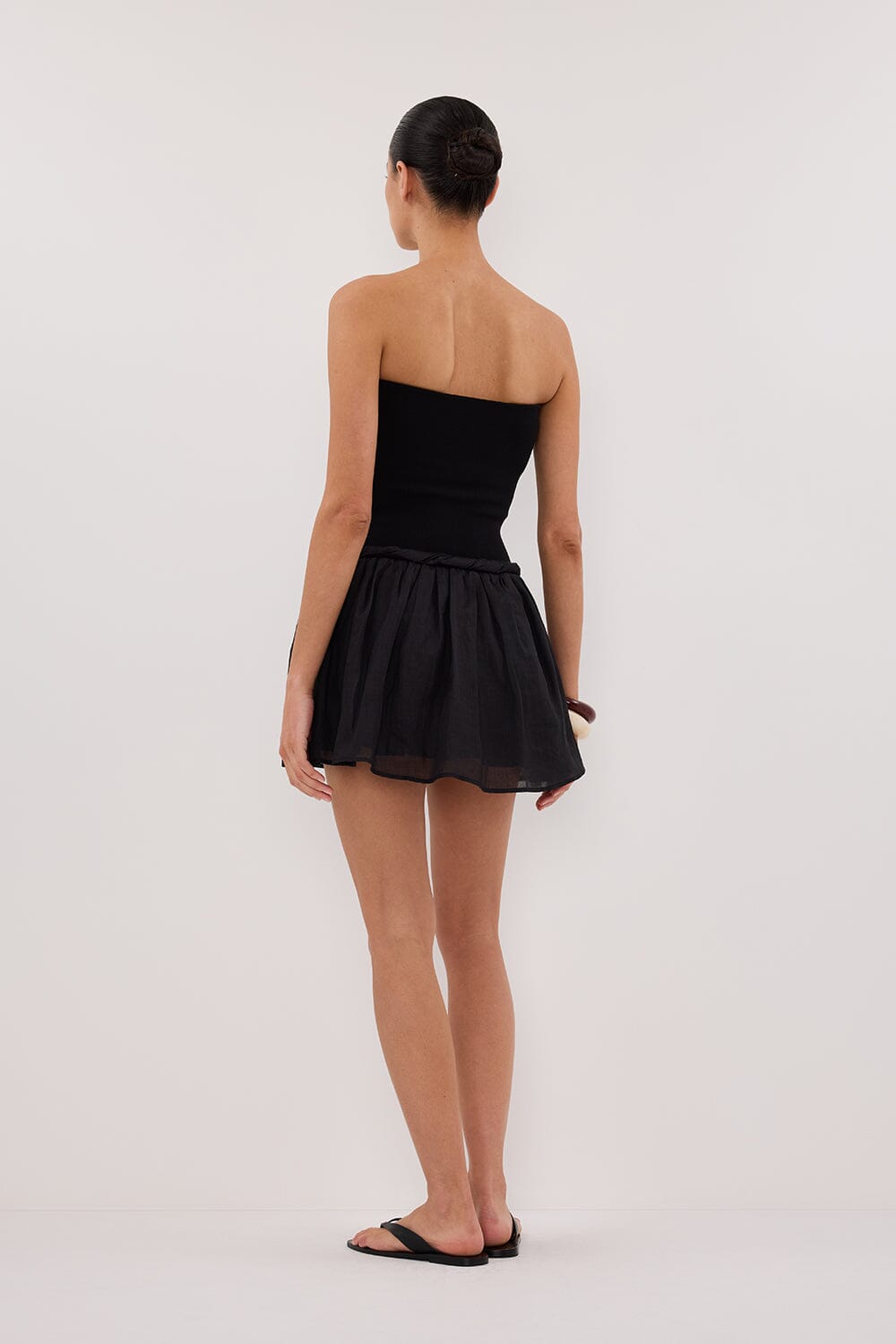COCO BLACK HYBRID MINI DRESS Clothing DISSH Boutiques 