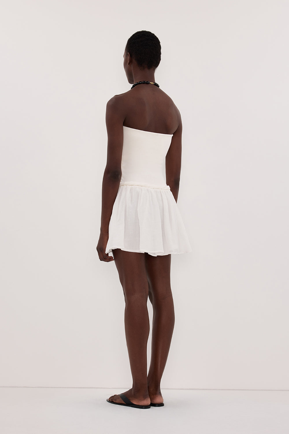 COCO WHITE HYBRID MINI DRESS Clothing DISSH Boutiques 