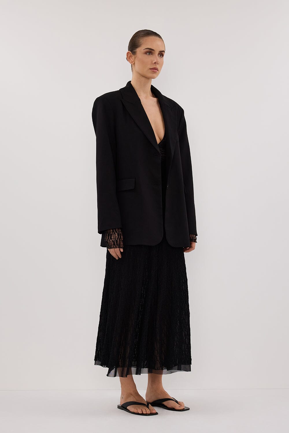 LIZZIE BLACK LACE LONG SLEEVE MAXI DRESS Clothing DISSH Boutiques 