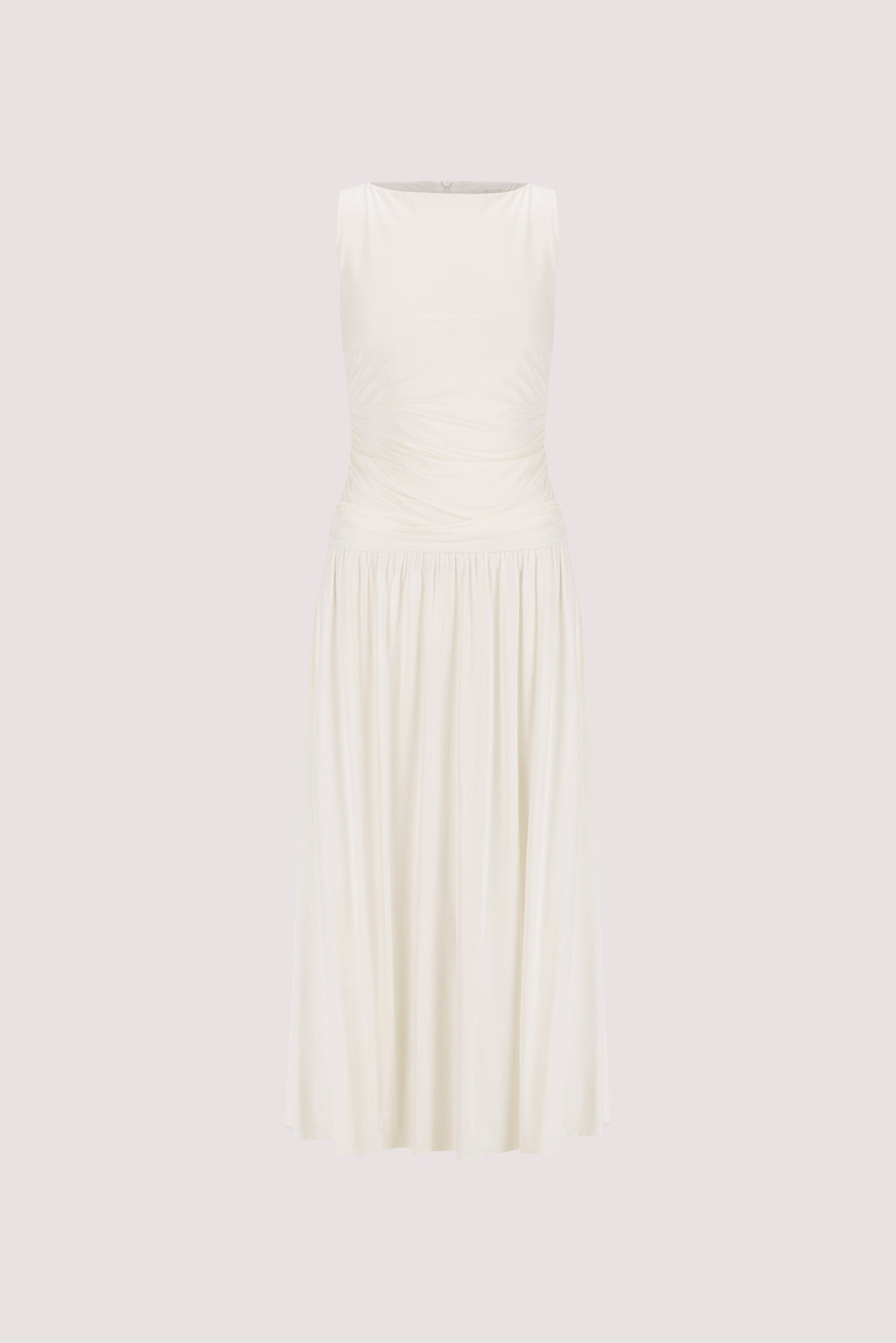 MEG OFF WHITE SLEEVELESS KNIT MIDI DRESS
