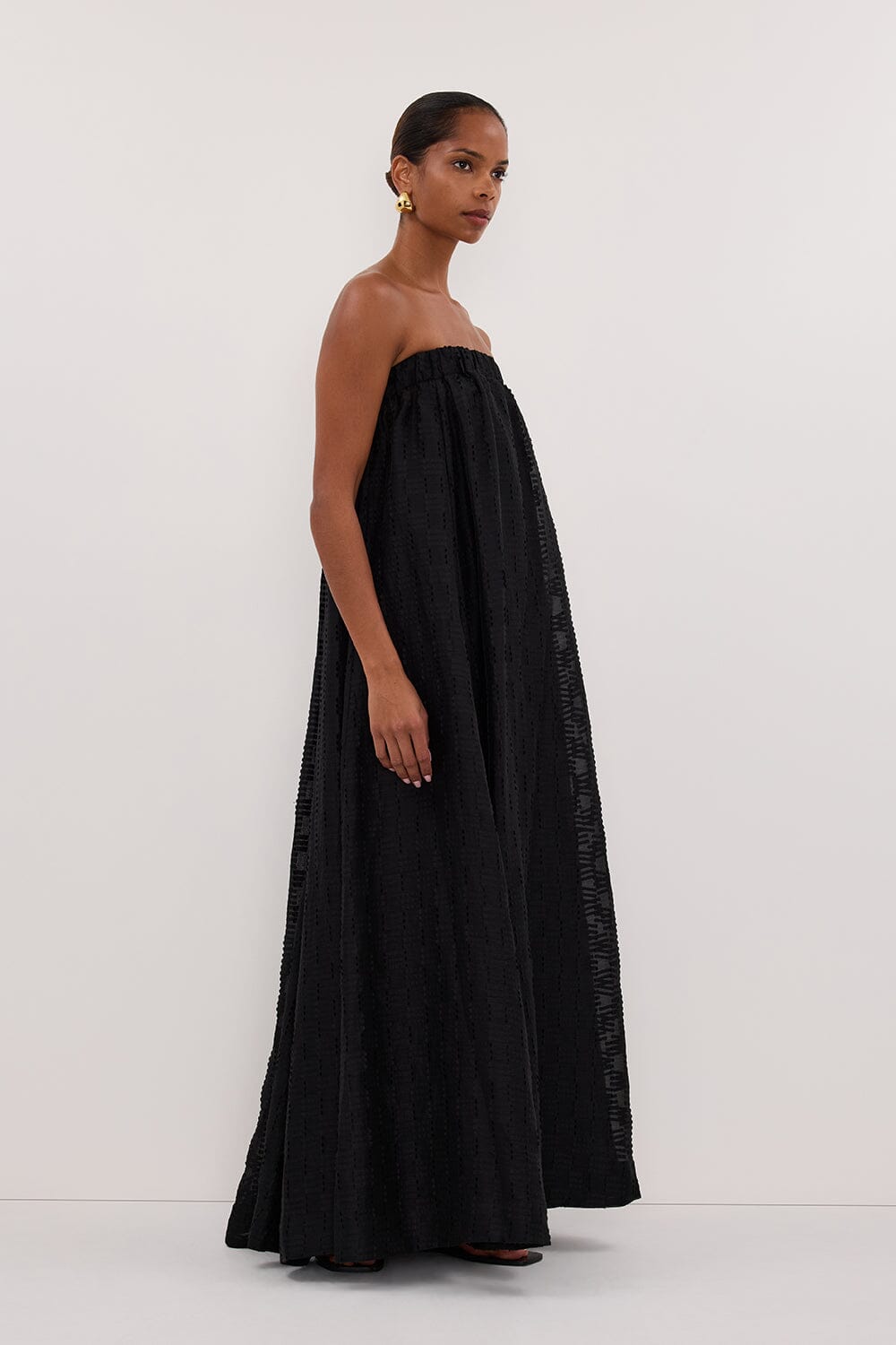 ELBA BLACK SHEER STRAPLESS DRESS Clothing DISSH Boutiques 