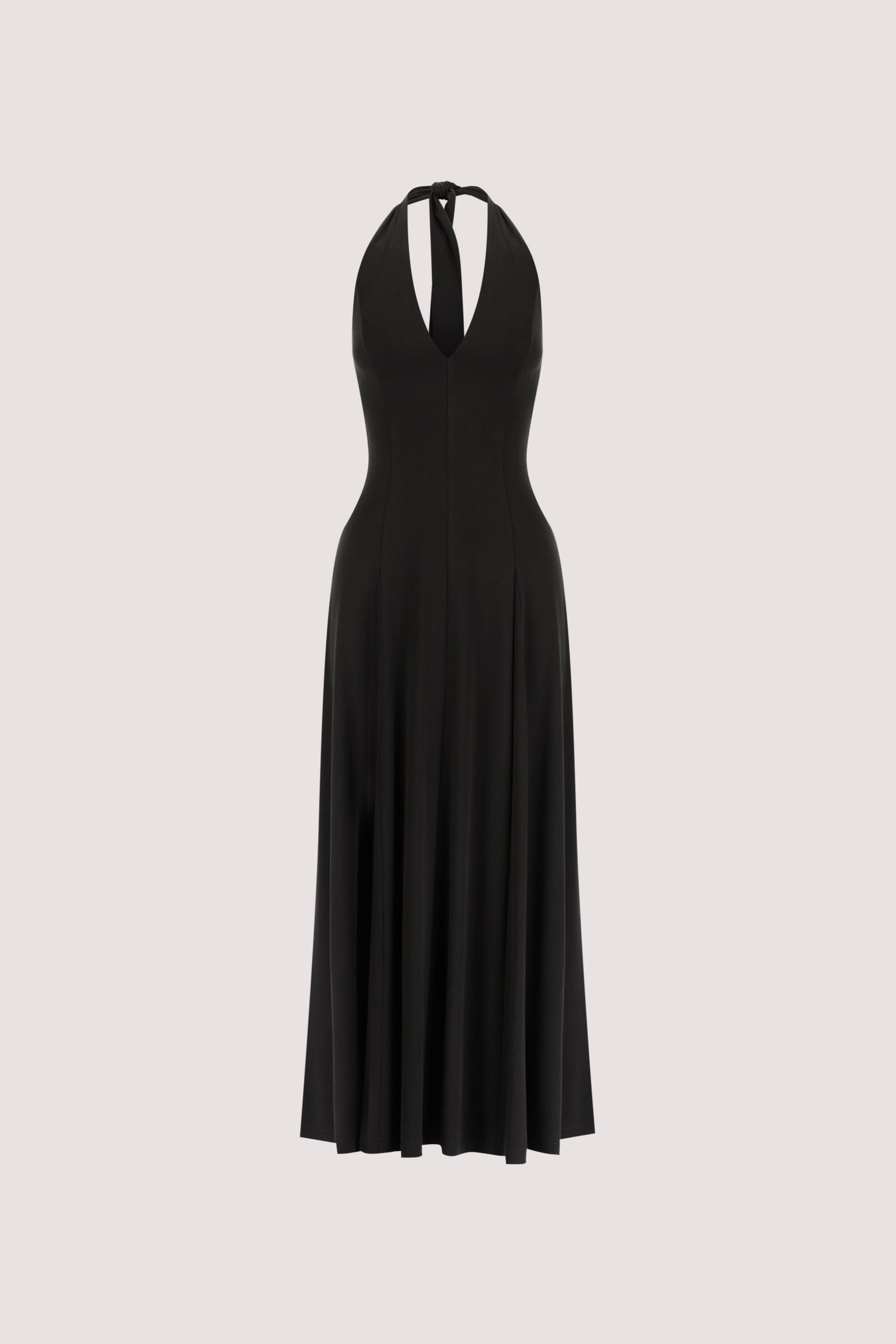 LYNN BLACK HALTER MIDI DRESS Clothing DISSH Boutiques 