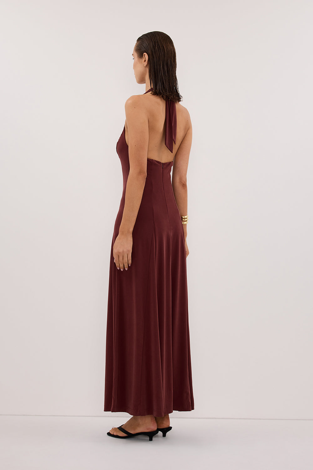 LYNN SAHARA HALTER MIDI DRESS