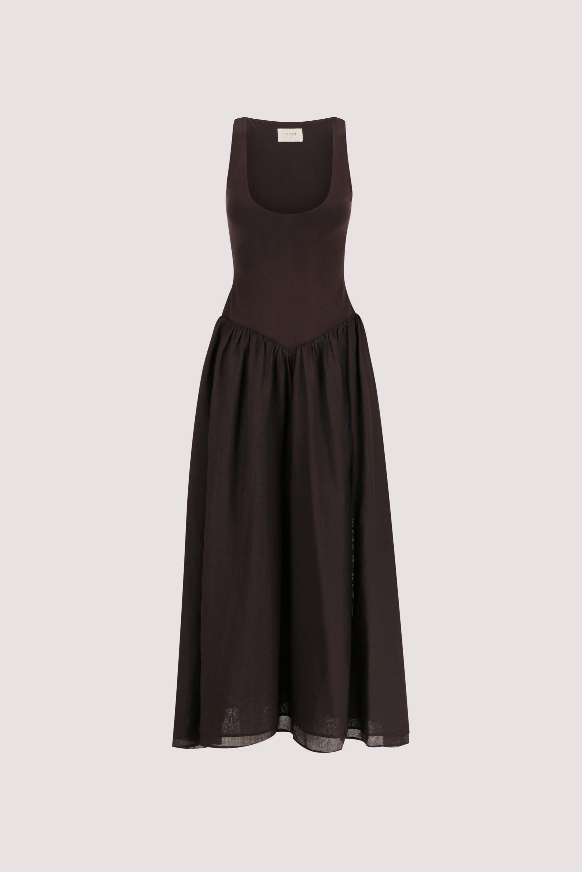 SKYLER BURNT CHOC HYBRID MIDI DRESS Clothing DISSH Boutiques 