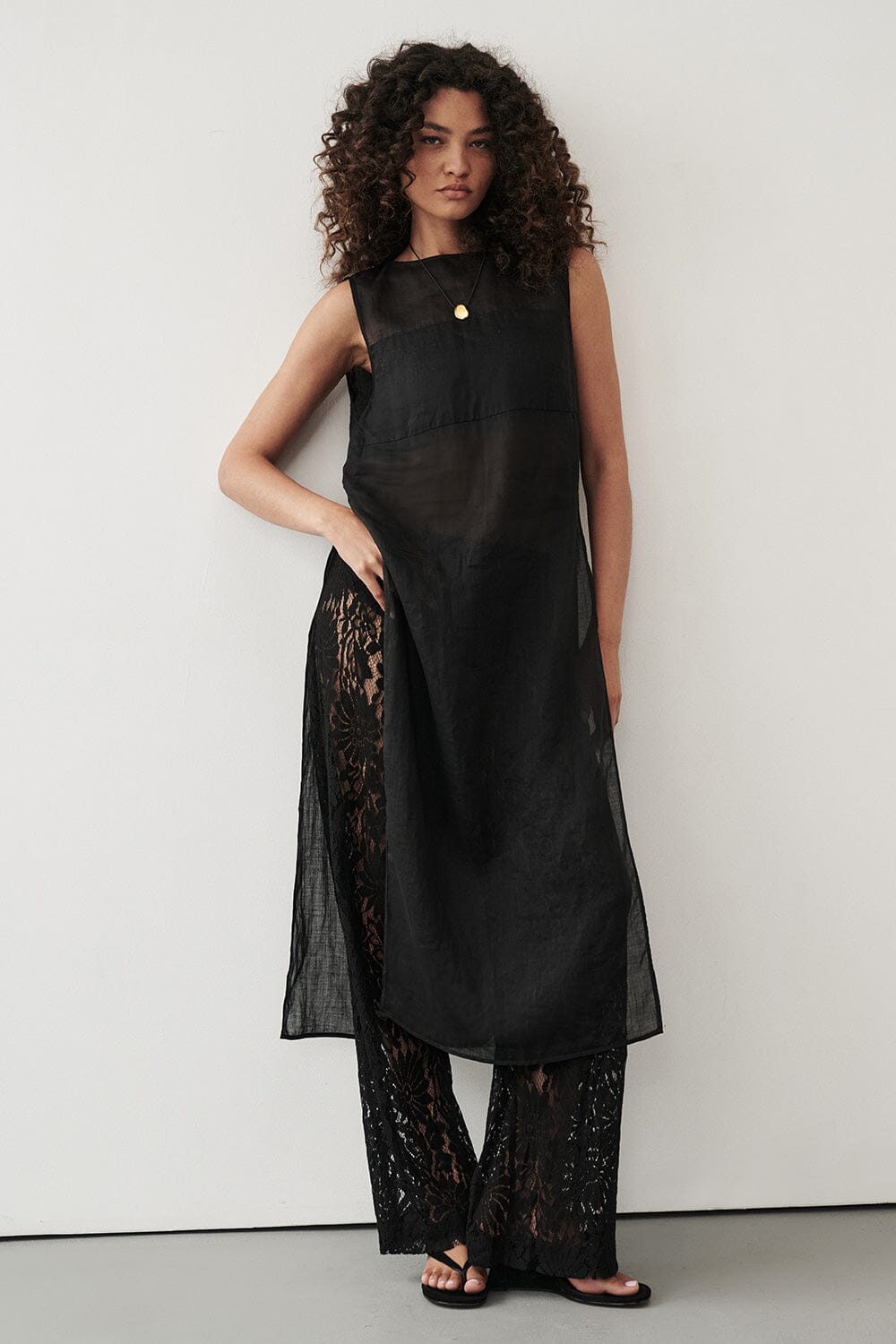 KAI BLACK RAMIE TUNIC TOP - PRE ORDER Clothing DISSH Boutiques 