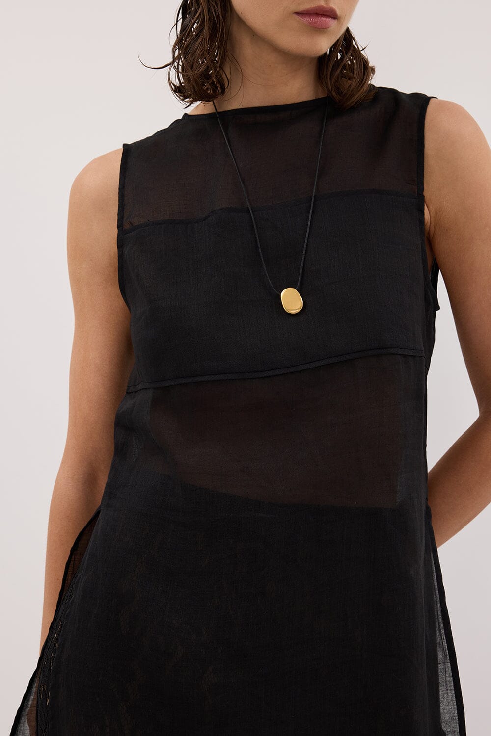 KAI BLACK RAMIE TUNIC TOP Clothing DISSH Boutiques 