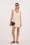 LELA SANDSTONE SLEEVELESS LINEN MINI DRESS