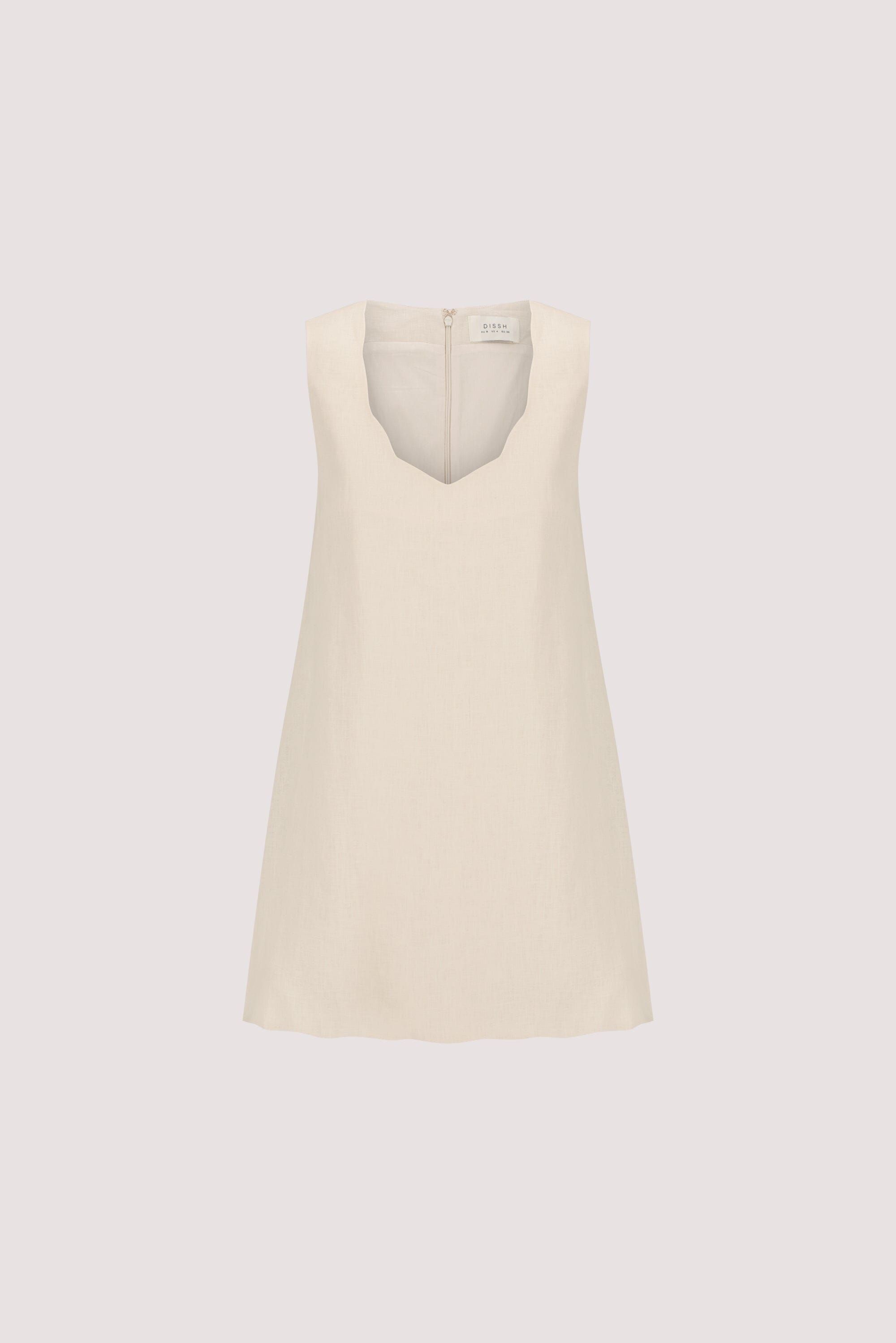 LELA SANDSTONE SLEEVELESS LINEN MINI DRESS