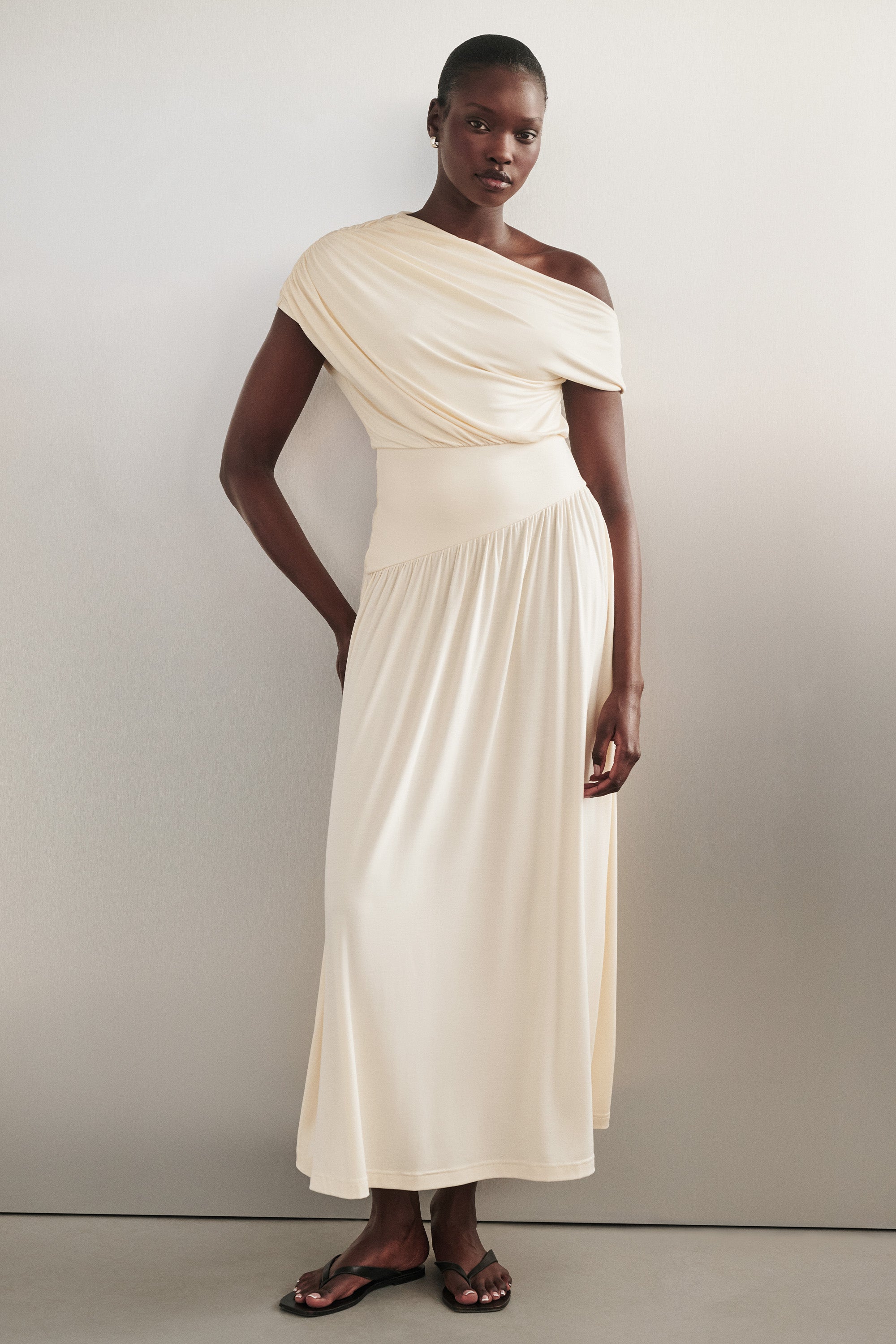 ELSIE BUTTER MODAL ASYM MAXI DRESS