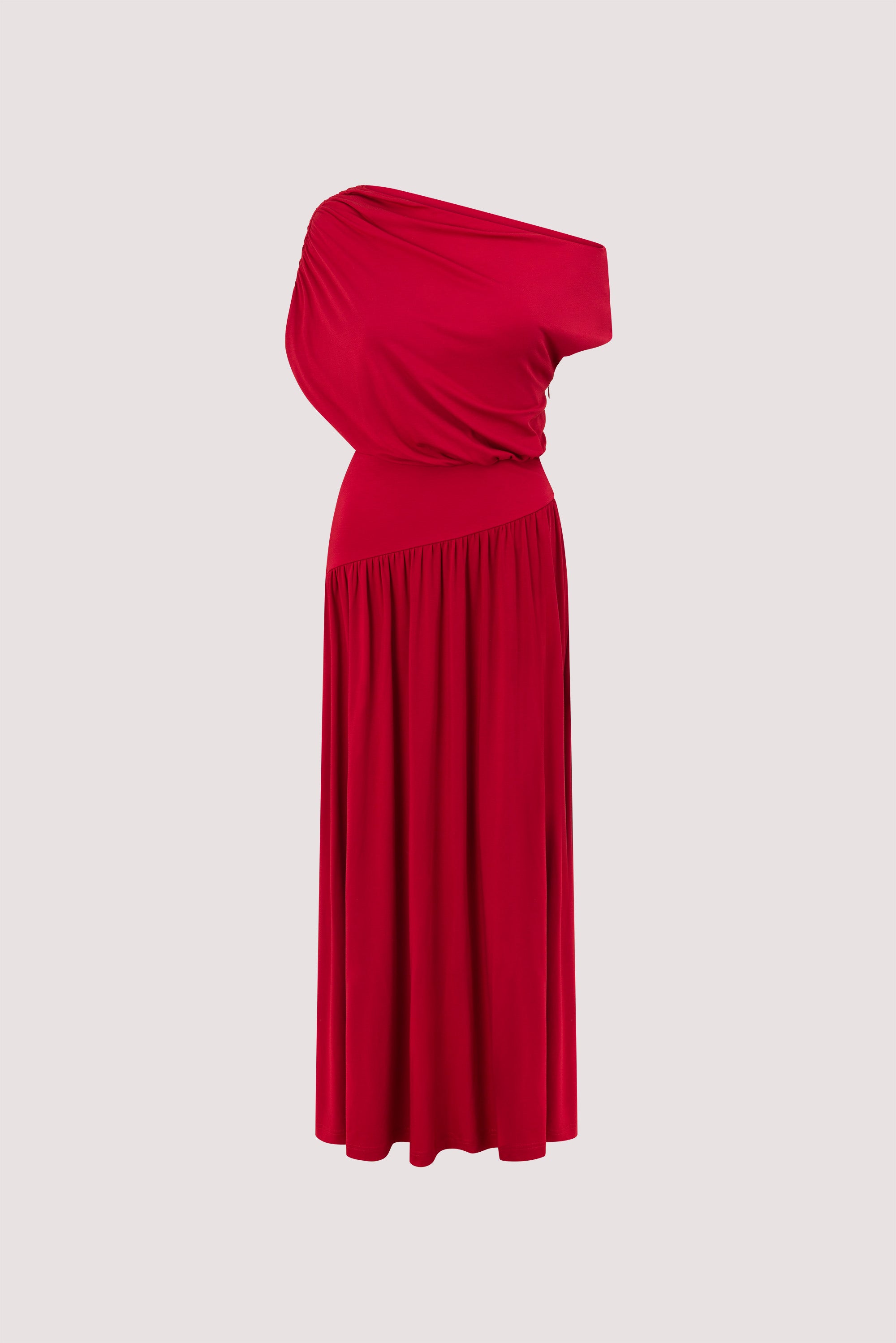 ELSIE RED MODAL ASYM MAXI DRESS