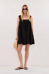 MIRANDA BLACK LACE TRIM MINI DRESS