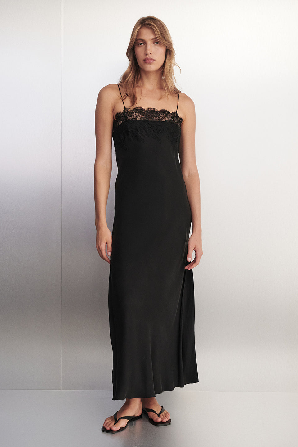 MINA BLACK CUPRO LACE DRESS