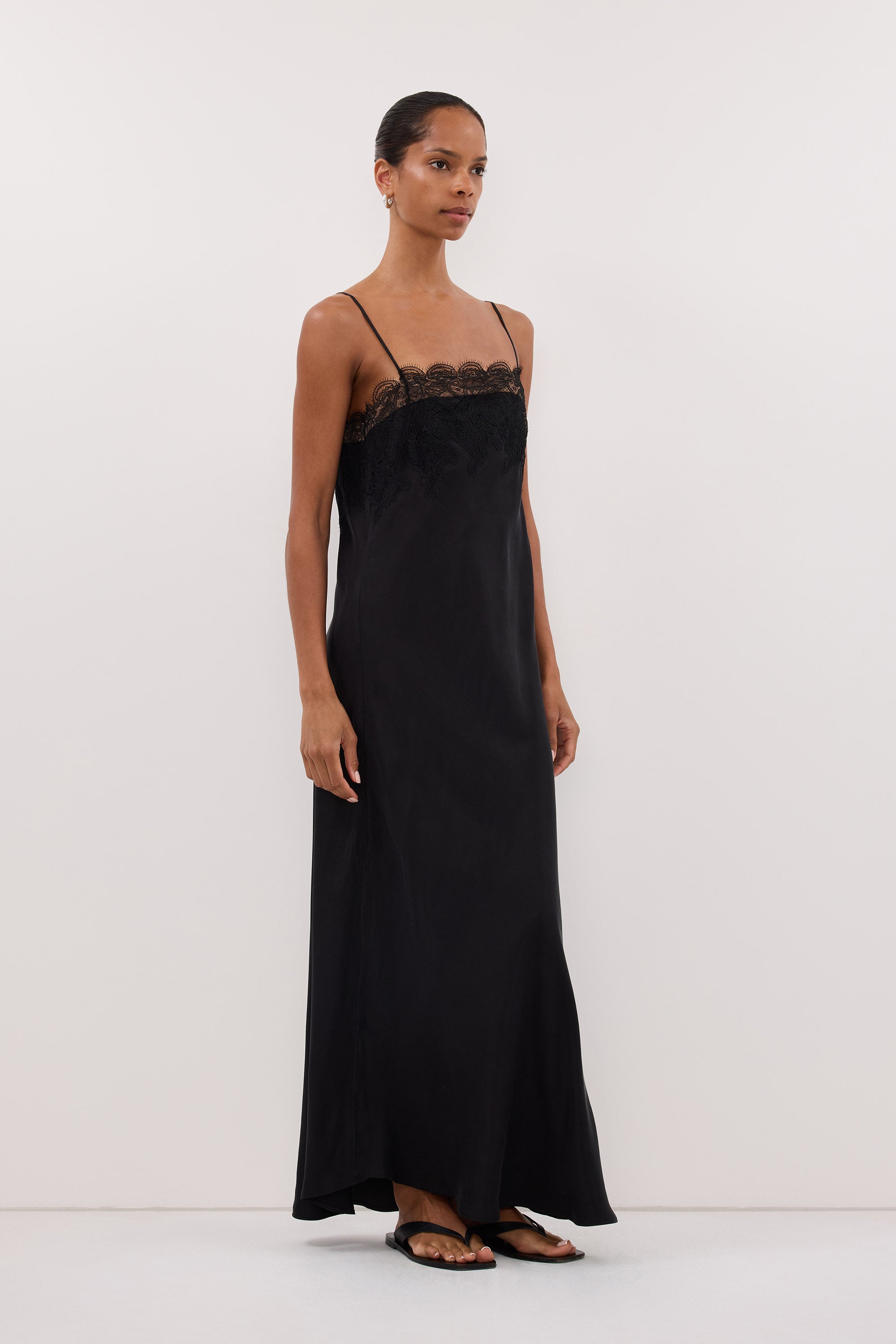 MINA BLACK CUPRO LACE DRESS