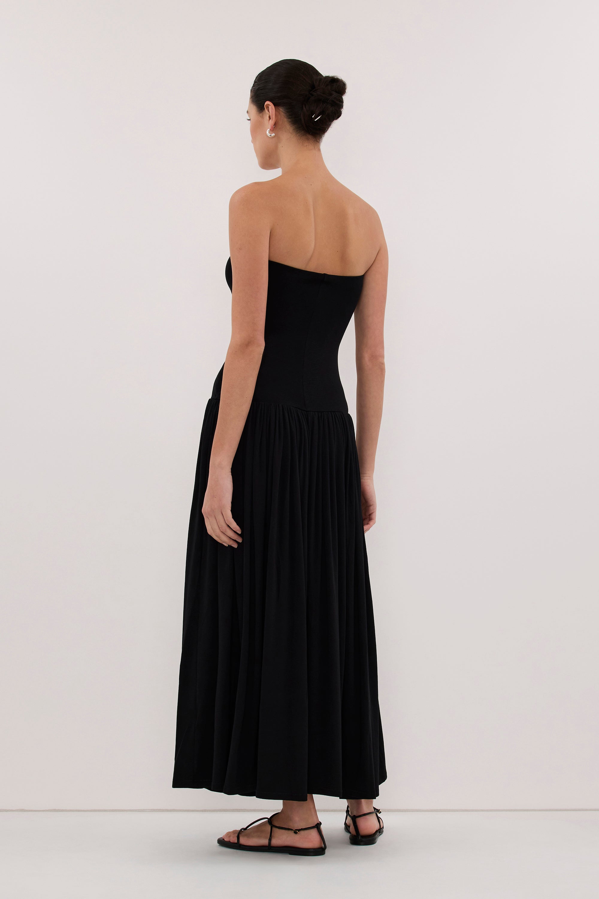 AVEN BLACK BANDEAU MAXI DRESS