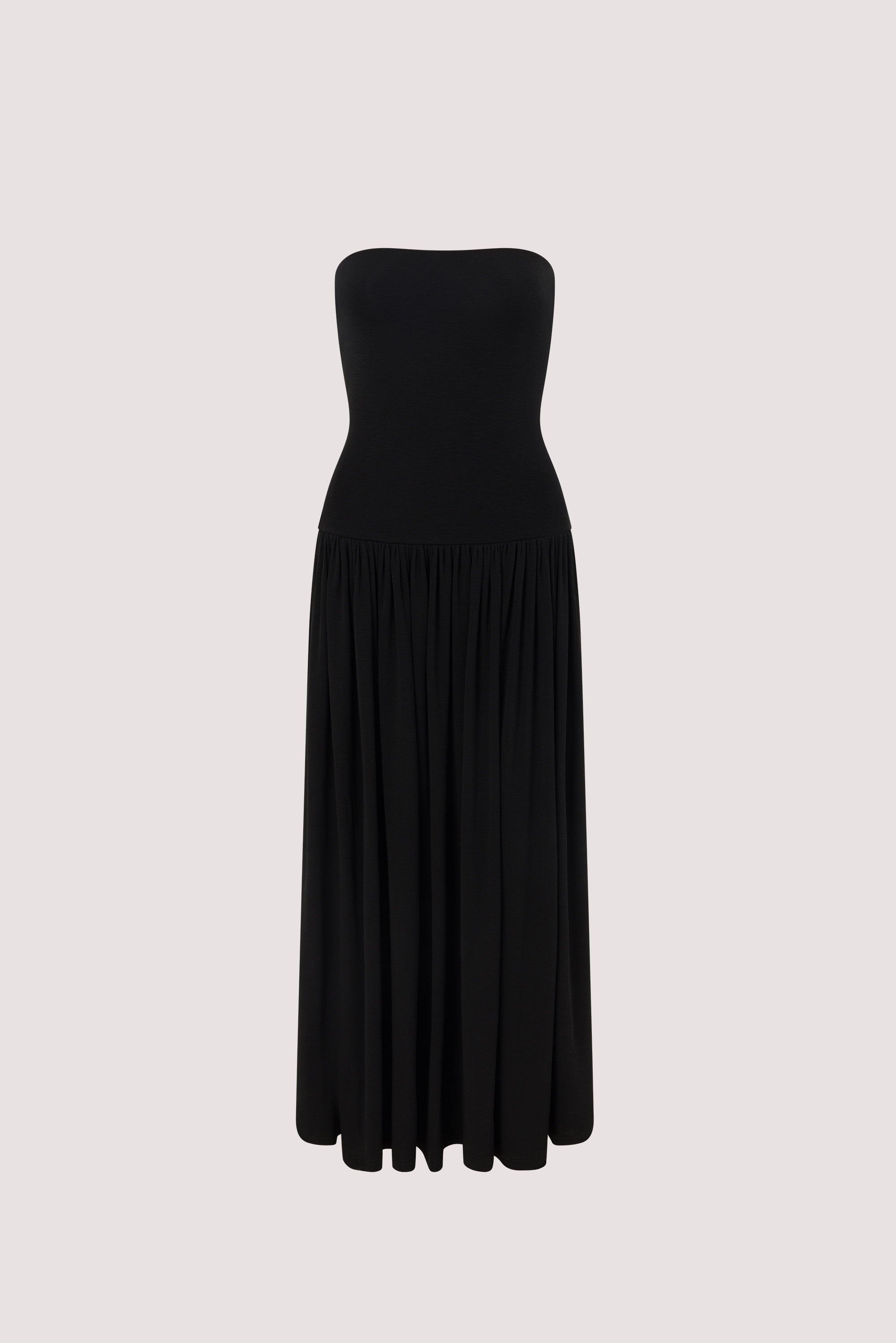 AVEN BLACK BANDEAU MAXI DRESS