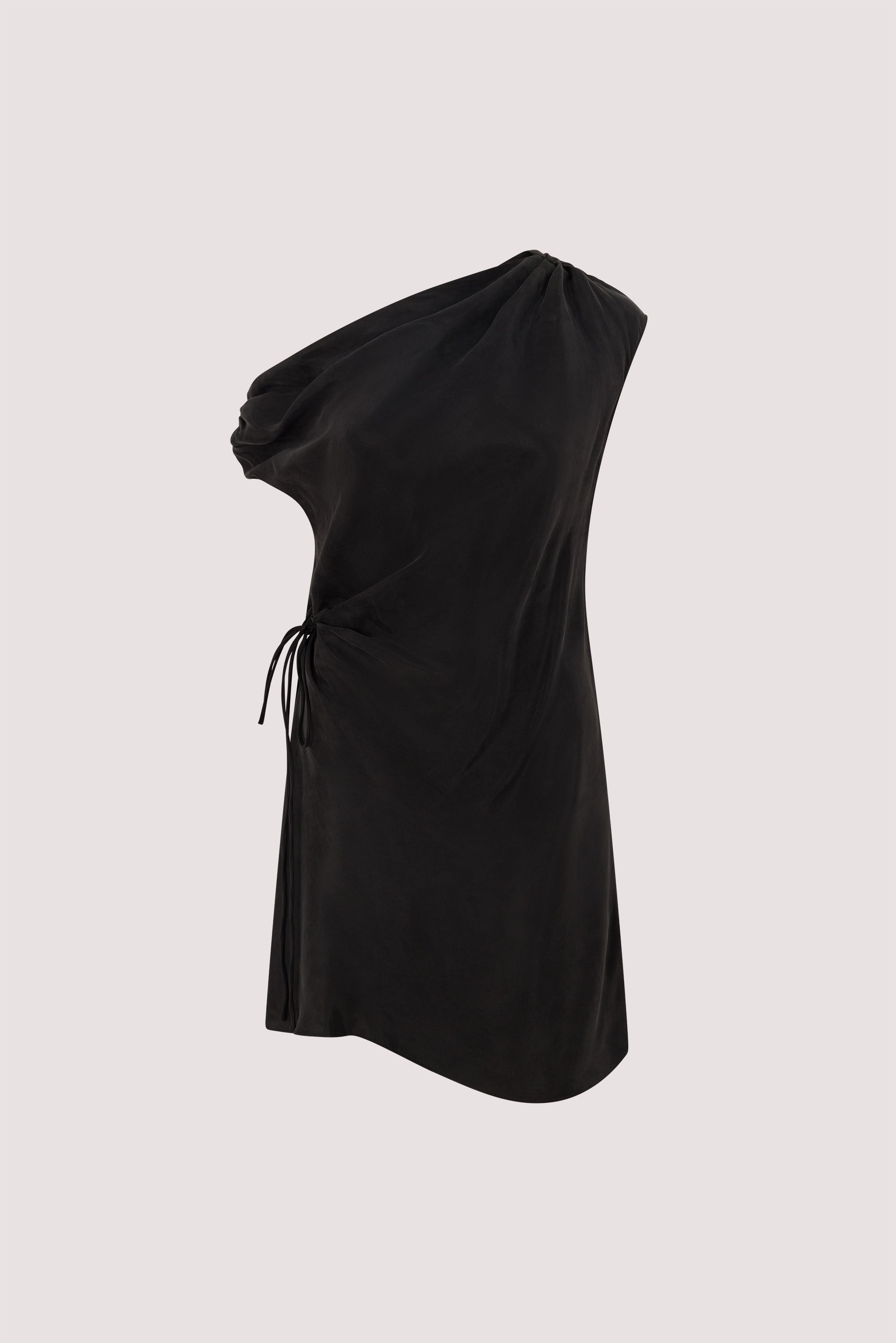 BLAISE BLACK CUPRO MINI DRESS