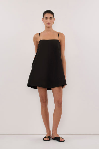 Aude wearing DANI BLACK COTTON MINI DRESS
