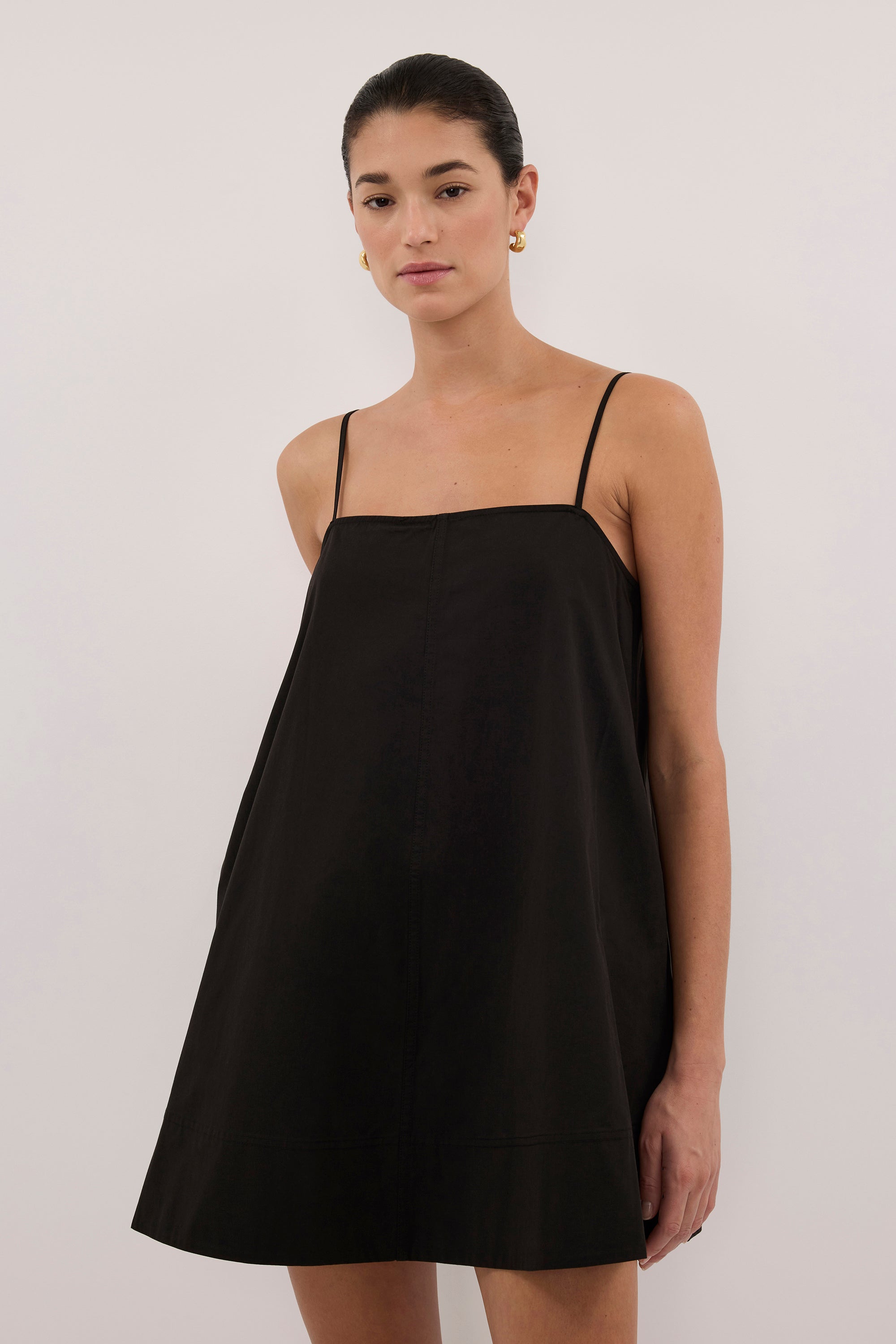 DANI BLACK COTTON MINI DRESS