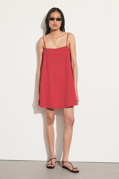 Ploy wearing DANI RED COTTON MINI DRESS