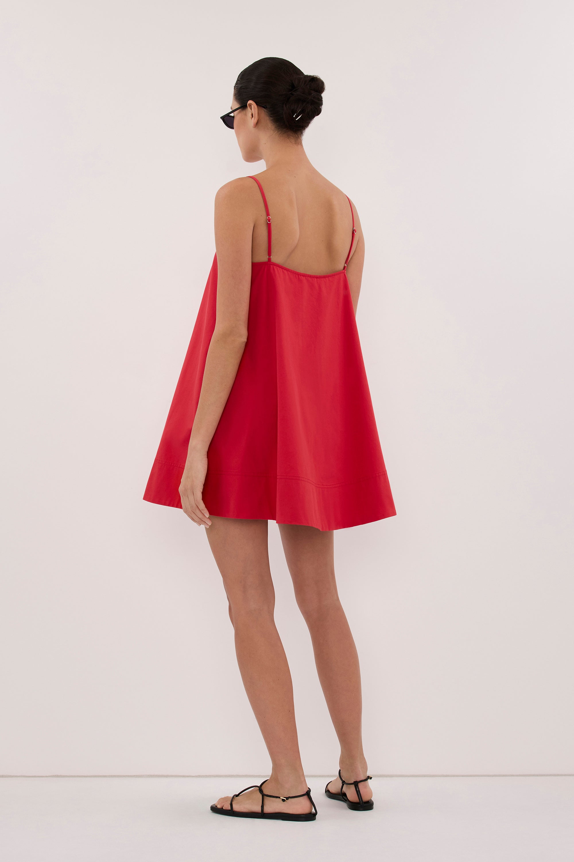 DANI RED COTTON MINI DRESS