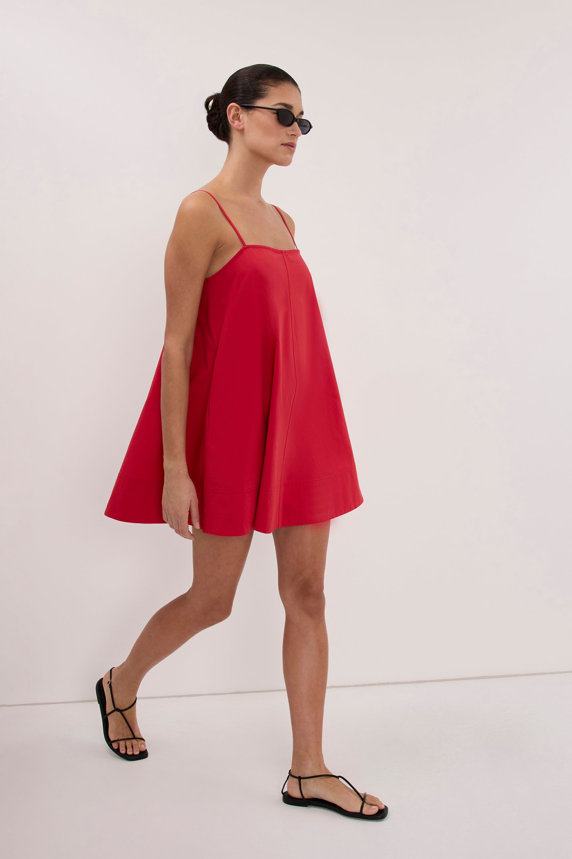 DANI RED COTTON MINI DRESS
